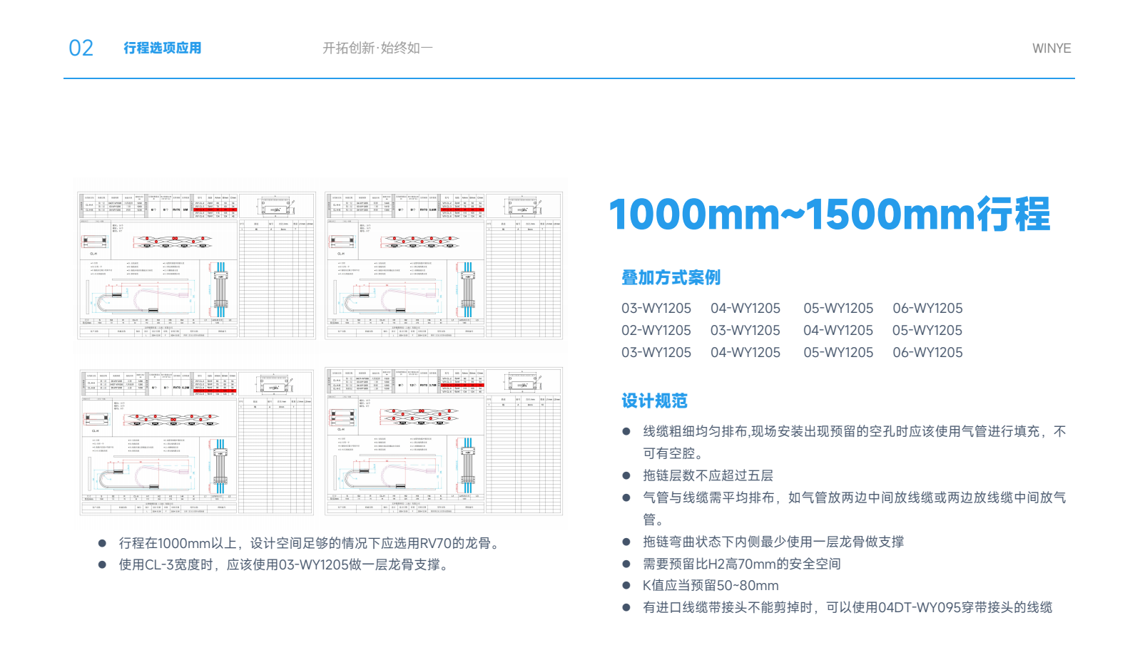 WINYE无尘拖链1000mm~1500mm行程叠加方式案例
